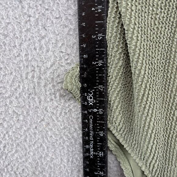 NWT Aerie Olive Green One-piece Swimsuit Full Coverage Ribbed Size Small shimmer - Picture 8 of 14